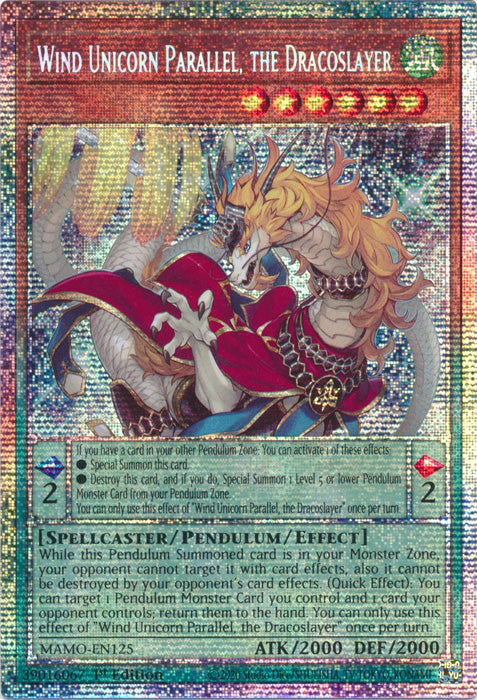 Wind Unicorn Parallel, the Dracoslayer  - (MAMO-EN125) - Starlight Rare - Magnificent Monsters