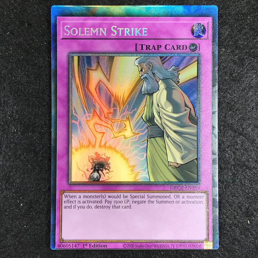 MISCUT Solemn Strike - GRCR-EN059 - Collector's Rare 1st Edition Misprint Error