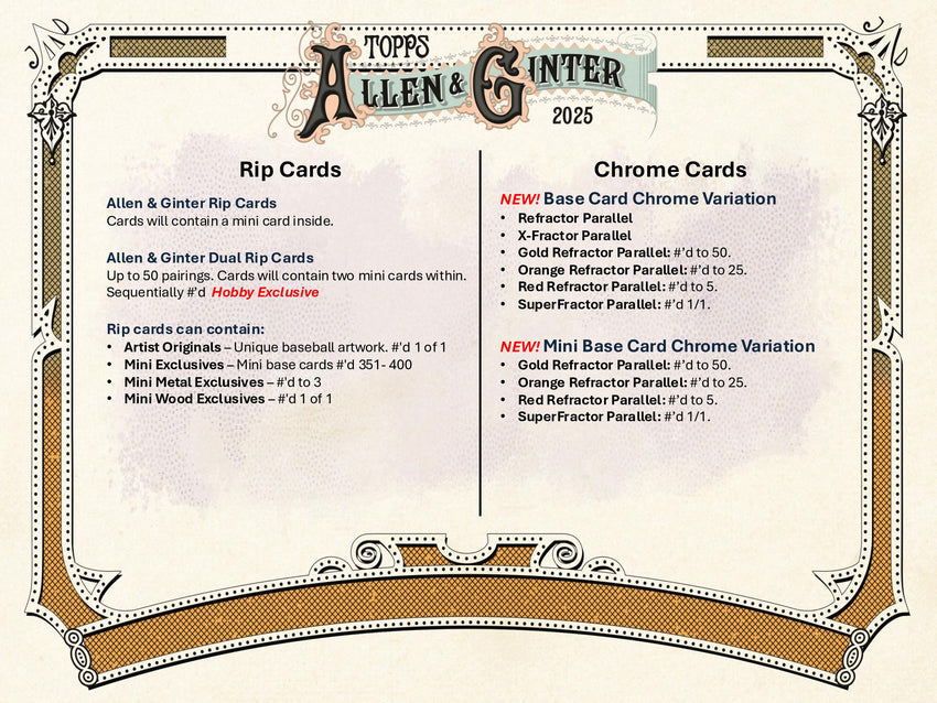 2025 Topps Allen & Ginter Baseball Hobby Pack