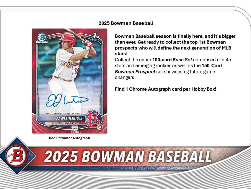 2025 Bowman Chrome Hobby Baseball 1-Box Opening #29780 - Team Based - Oct 14 (4pm)