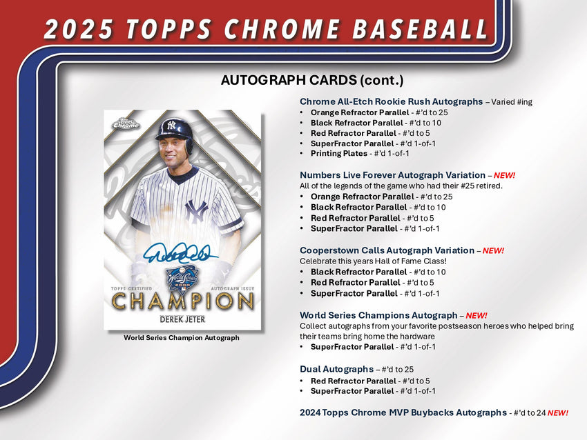2025 Topps Chrome Baseball Hobby Box