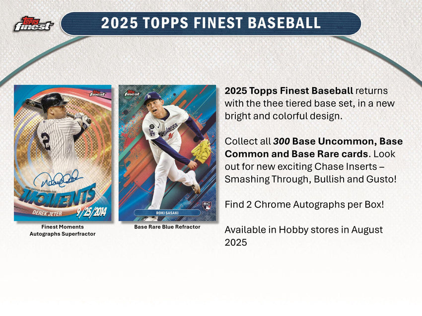 2025 Topps Finest Baseball 1-Box Break #28944 (Bonus Dodgers) - Team Based - Aug 14 (4pm)