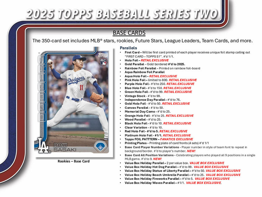 2025 Topps Series 2 Baseball 7-Pack Blaster Box