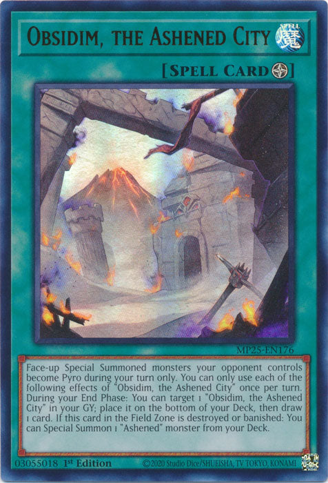 Obsidim, the Ashened City - MP25-EN176 - Ultra Rare 1st Edition
