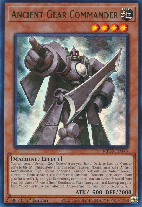 Ancient Gear Commander - MP25-EN179 - Ultra Rare 1st Edition