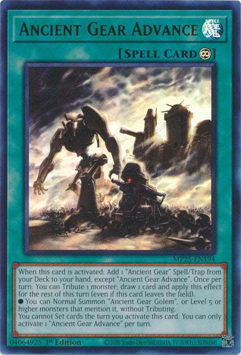 Ancient Gear Advance - MP25-EN194 - Ultra Rare 1st Edition