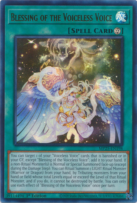 Blessing of the Voiceless Voice - MP25-EN198 - Ultra Rare 1st Edition
