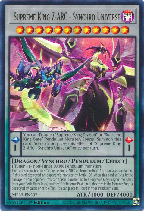 Supreme King Z-ARC - Synchro Universe - MP25-EN207 - Ultra Rare 1st Edition