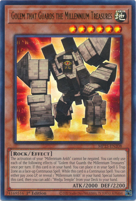 Golem that Guards the Millennium Treasures - MP25-EN208 - Ultra Rare 1st Edition