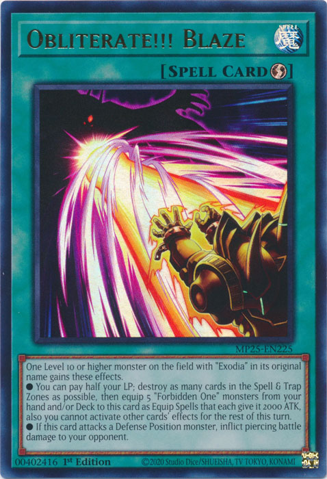 Obliterate!!! Blaze - MP25-EN225 - Ultra Rare 1st Edition