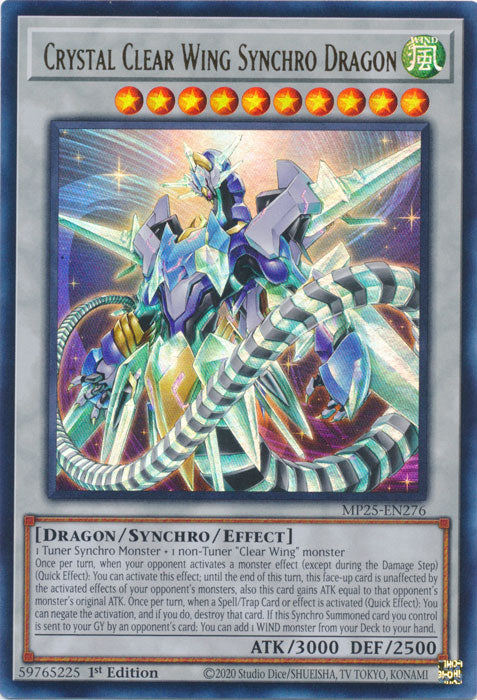 Crystal Clear Wing Synchro Dragon - MP25-EN276 - Ultra Rare 1st Edition