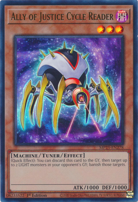 Ally of Justice Cycle Reader - MP25-EN278 - Ultra Rare 1st Edition