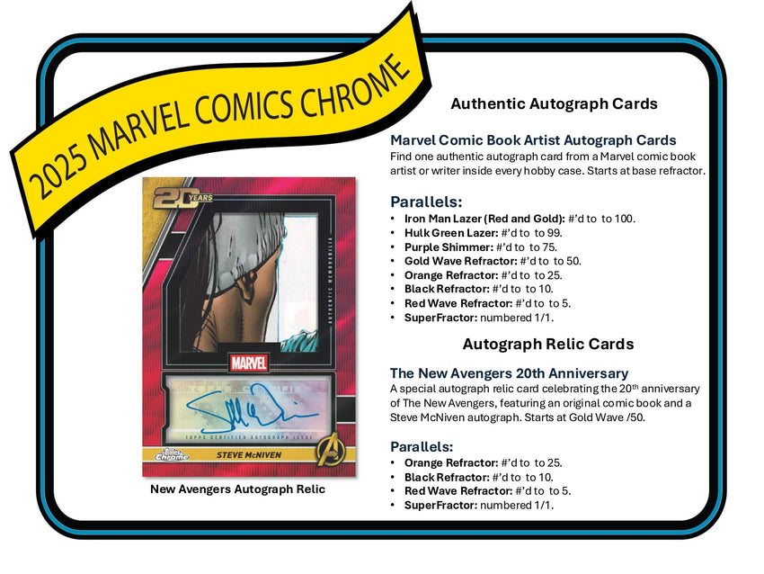 2025 Topps Chrome Marvel Hobby Box