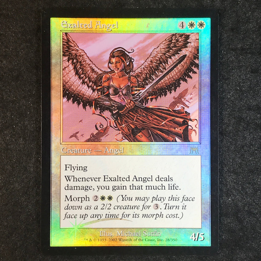 (B) FOIL Exalted Angel - 28/350 - Rare - 2002 Magic the Gathering Onslaught