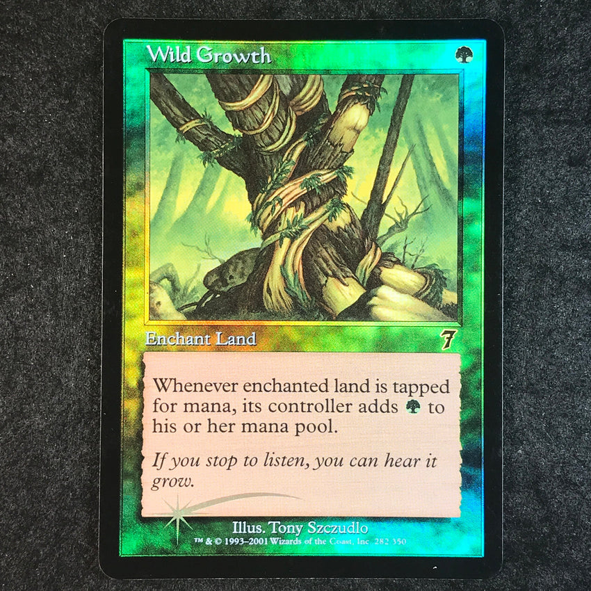 (B) FOIL Wild Growth - 282/350 - Common - 2001 Magic the Gathering 7th Edition