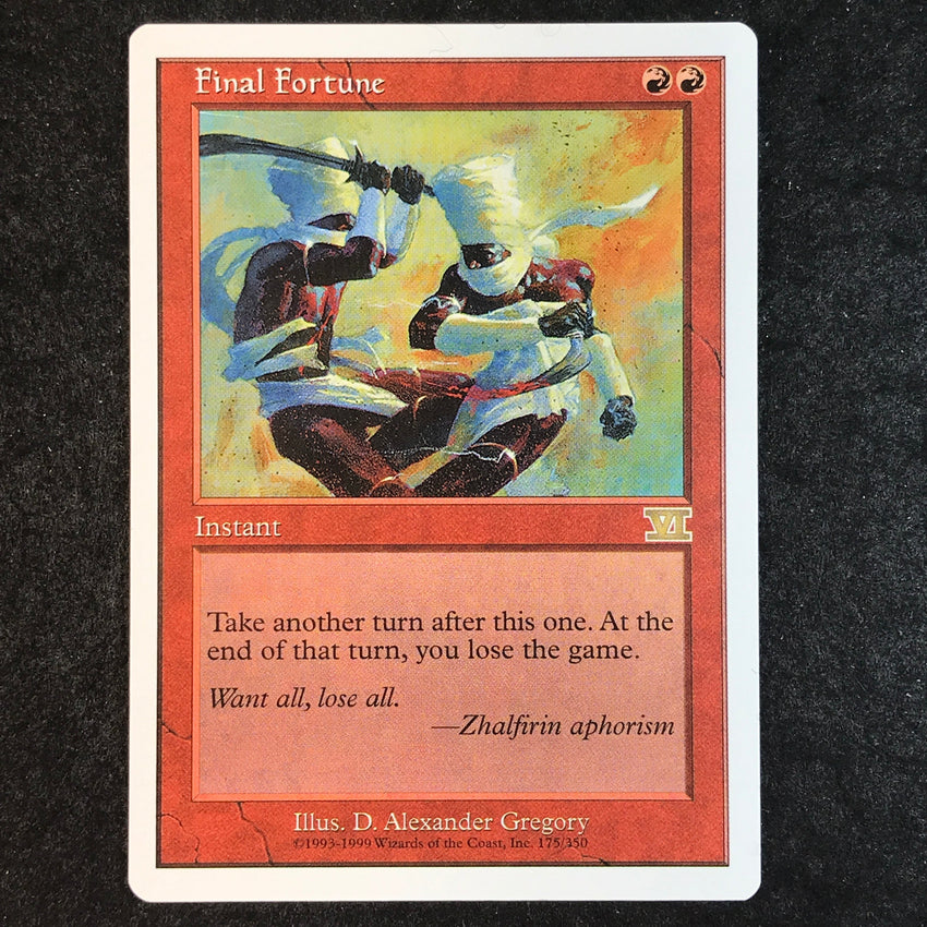 Final Fortune - 175/250 - Rare  - 1999 Magic the Gathering Sixth Edition