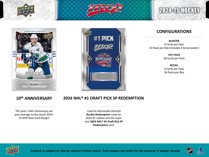 2024-25 Upper Deck MVP Hockey Retail Box (Pre Order Jun 20)