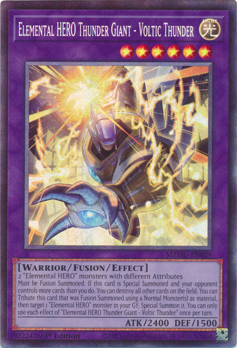 [COLLECTOR'S RARE] Elemental HERO Thunder Giant - Voltic Thunder (Collector's Rare) - (MZMU-EN029) - 1st Edition