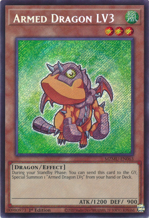 Armed Dragon LV3 - (MZMU-EN063) - [Secret Rare] 1st Edition
