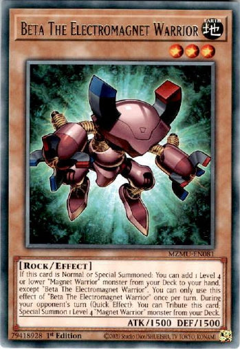 Beta The Electromagnet Warrior - (MZMU-EN081) - [Rare] 1st Edition