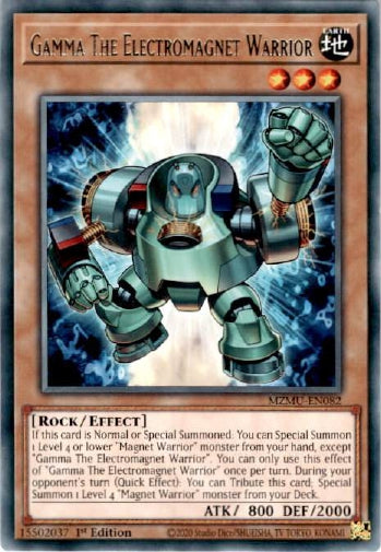 Gamma The Electromagnet Warrior - (MZMU-EN082) - [Rare] 1st Edition