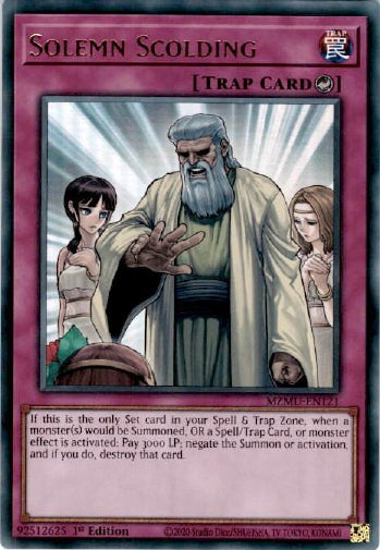 Solemn Scolding - (MZMU-EN121) - [Ultra Rare] 1st Edition
