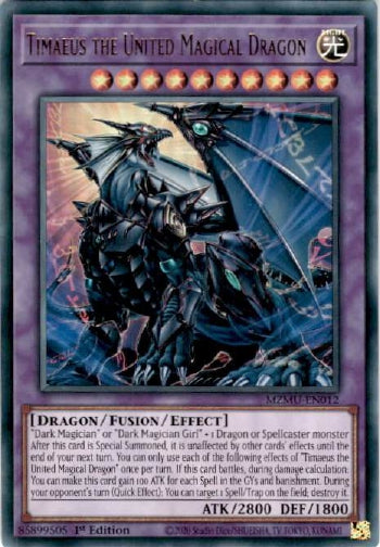 Timaeus the United Magical Dragon - (MZMU-EN012) - [Ultra Rare] 1st Edition