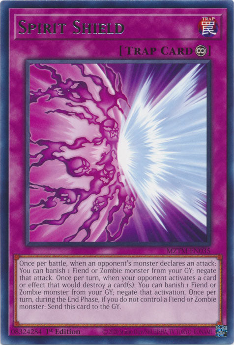 Spirit Shield - MZTM-EN035 - Rare 1st Edition