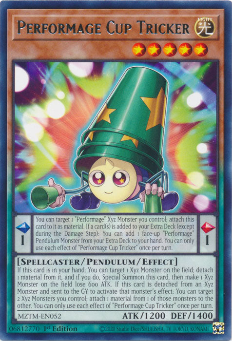 Performage Cup Tricker - MZTM-EN052 - Rare 1st Edition