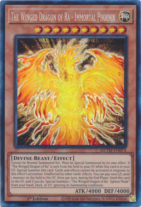 [COLLECTOR'S RARE] The Winged Dragon of Ra - Immortal Phoenix - MZTM-EN074 -  1st Edition