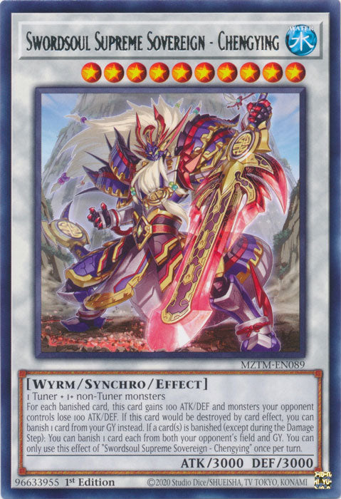 Swordsoul Supreme Sovereign - Chengying - MZTM-EN089 - Rare 1st Edition