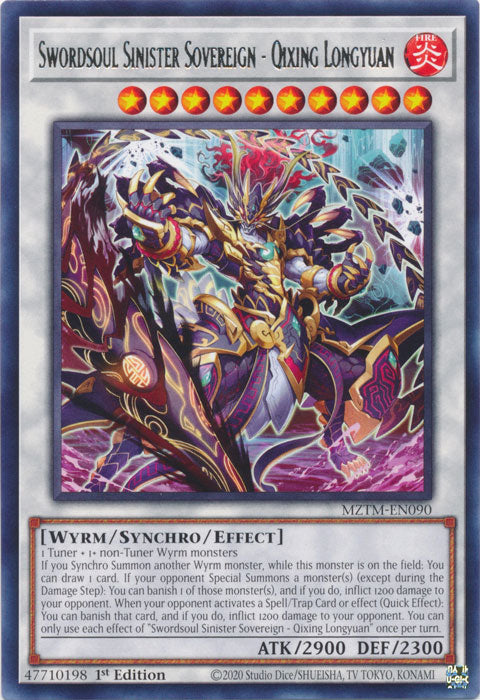 Swordsoul Sinister Sovereign - Qixing Longyuan - MZTM-EN090 - Rare 1st Edition