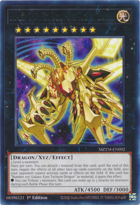 Number C107: Neo Galaxy-Eyes Tachyon Dragon - MZTM-EN092 - Rare 1st Edition