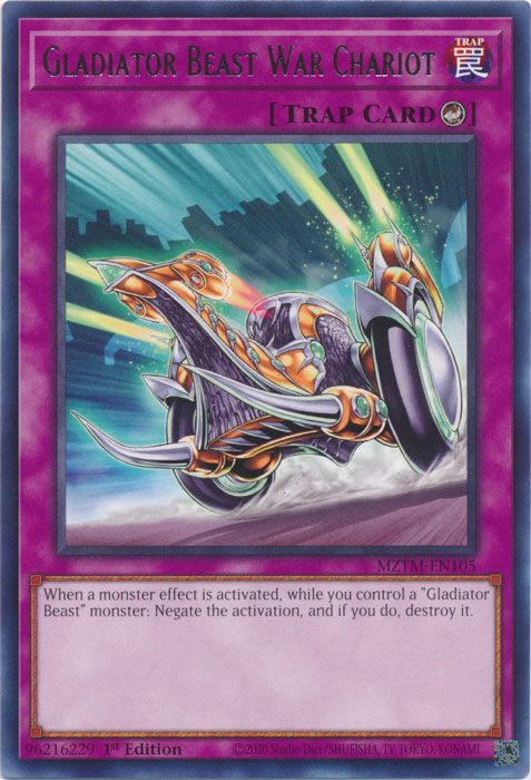 Gladiator Beast War Chariot - MZTM-EN105 - Rare 1st Edition