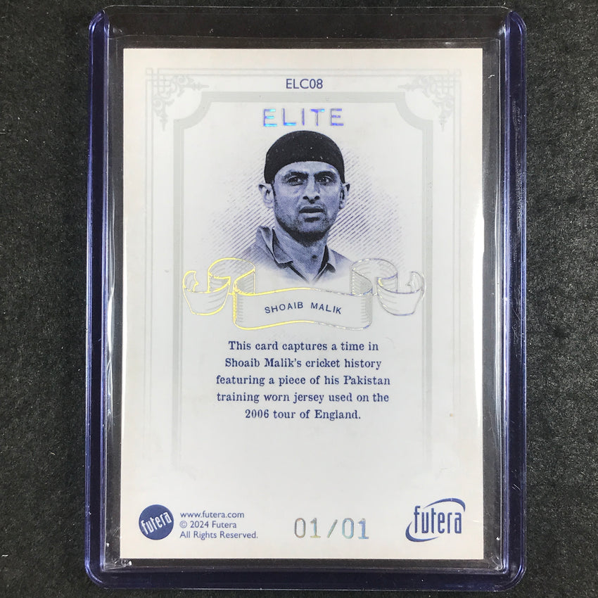 2024 Futera Vintage Cricket SHOAIB MALIK Elite Memorabilia Relic Platinum 1/1