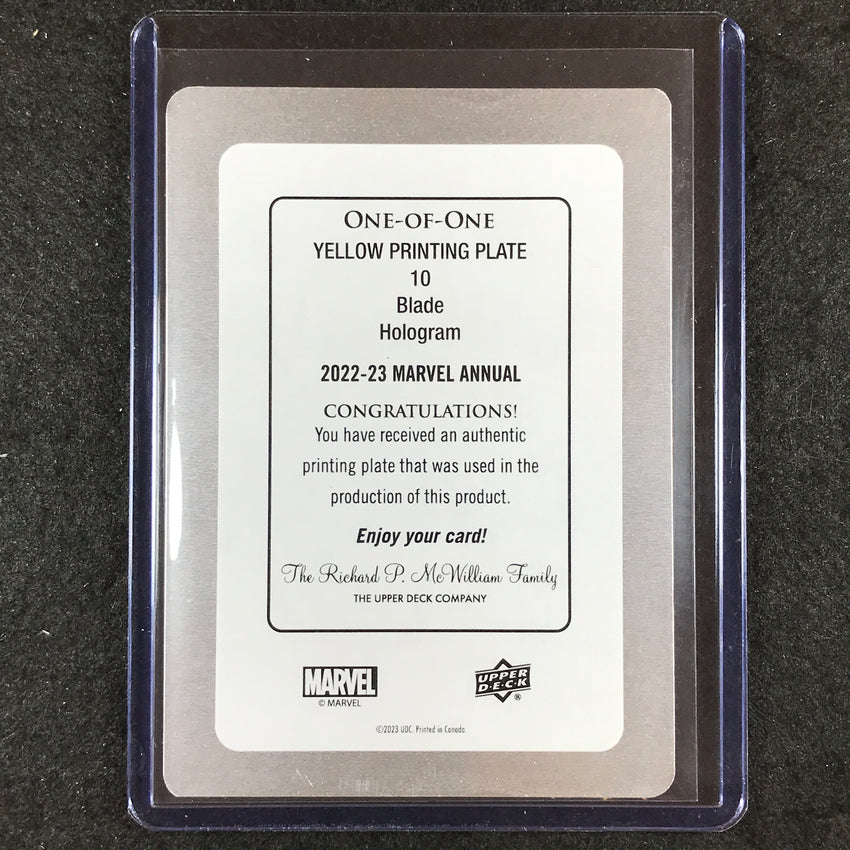2022-23 Marvel Annual BLADE Hologram Printing Plate Yellow 1/1 #10