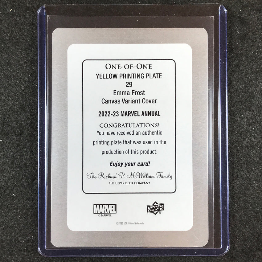 2022-23 Marvel Annual EMMA FROST Canvas Variant Printing Plate Yellow 1/1 #29