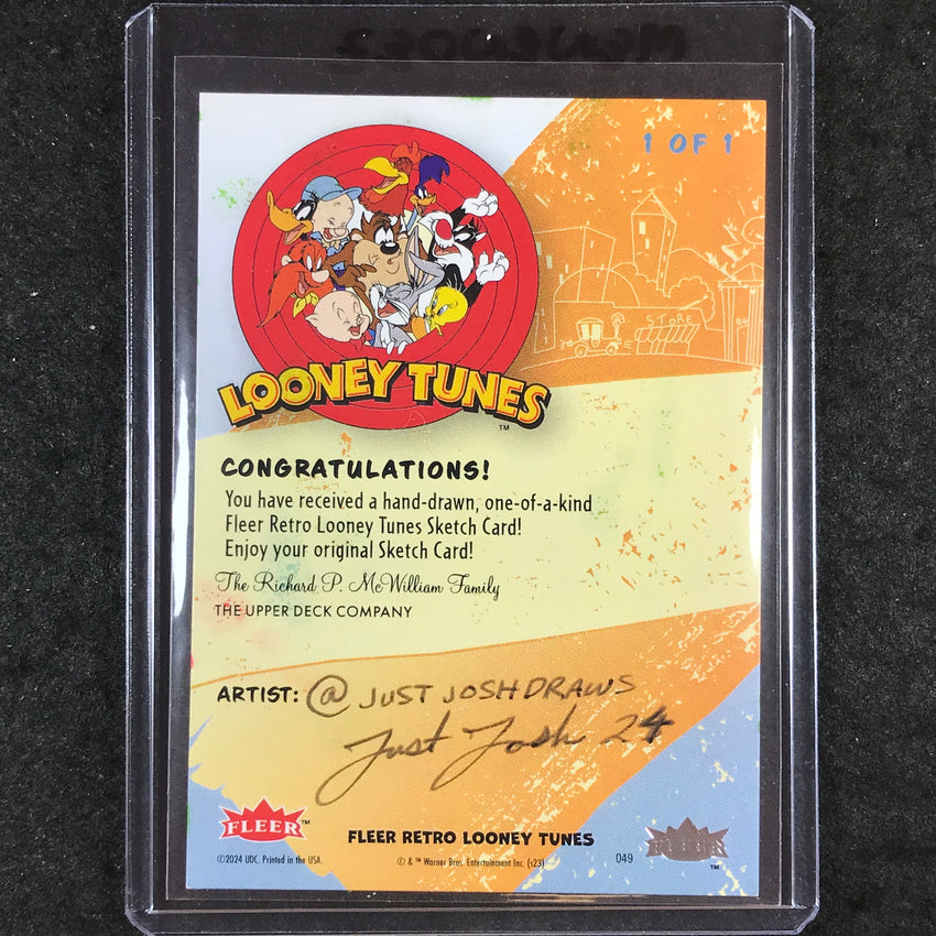 2024 Fleer Retro Looney Tunes TWEETY Artist Sketch 1/1 JOSHUA MENENDEZ