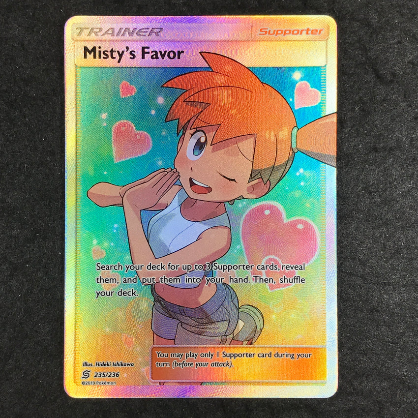 A) FULL ART Misty's Favor - 235/236 - Ultra Rare - Unified Minds Cherry Collectables A) FULL ART Misty's Favor - 235/236 - Ultra Rare - Unified Minds Cherry Collectables