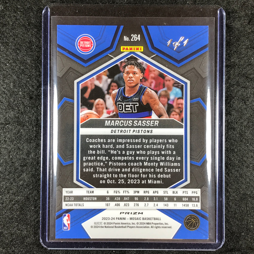 2023-24 Mosaic MARCUS SASSER Rookie NBA Debut Nebula Choice 1/1 #264