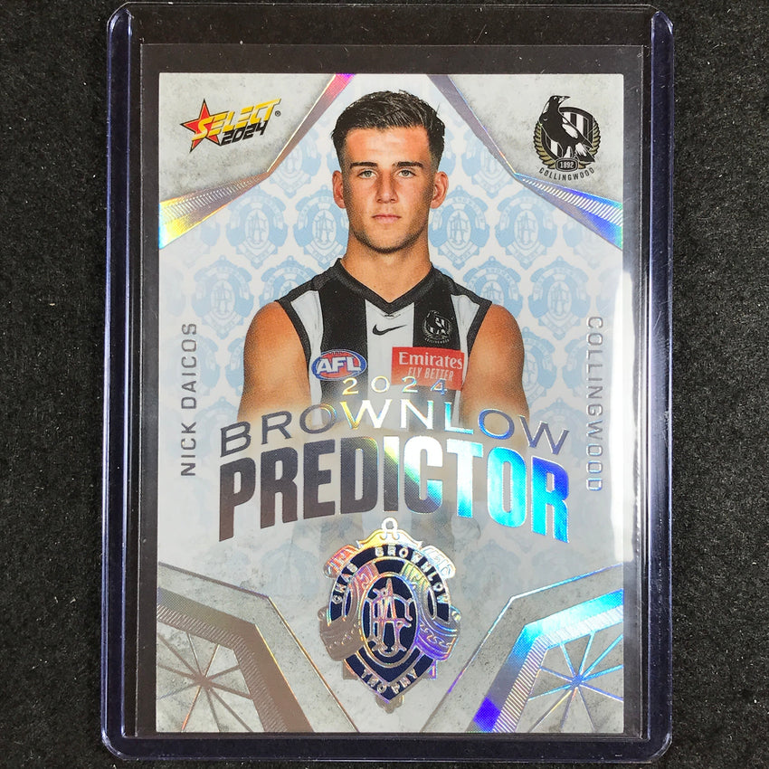 2024 Footy Stars Nick Daicos Brownlow Predictor Platinum 1/60 No 7