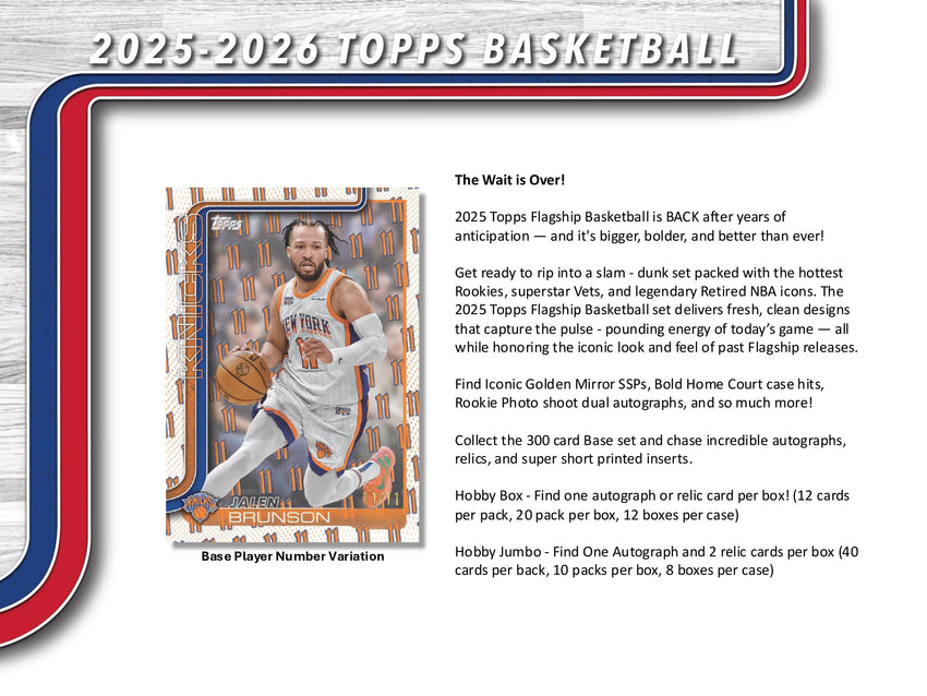 2025-26 Topps Basketball Hobby Box (Back Order)