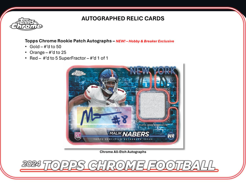 2024 Topps Chrome Football Breaker Delight Box