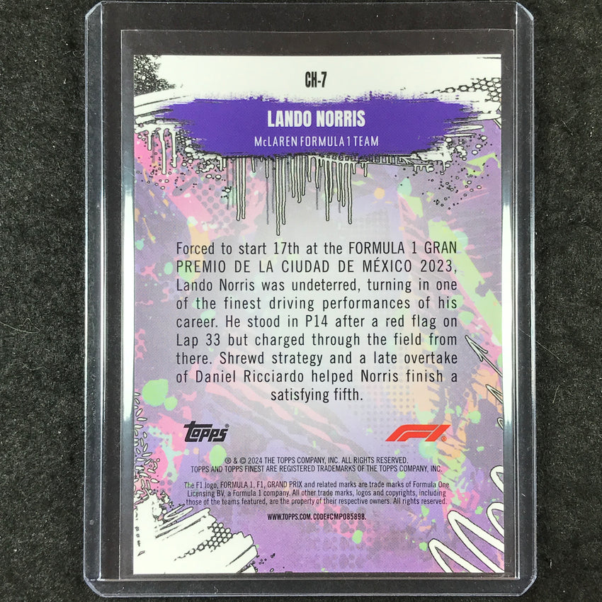 2024 Topps Finest Formula 1 LANDO NORRIS Chaos Superfractor 1/1 #7