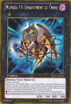 Number 13: Embodiment of Crime - PGLD-EN023 - Gold Secret Rare 1st Edition