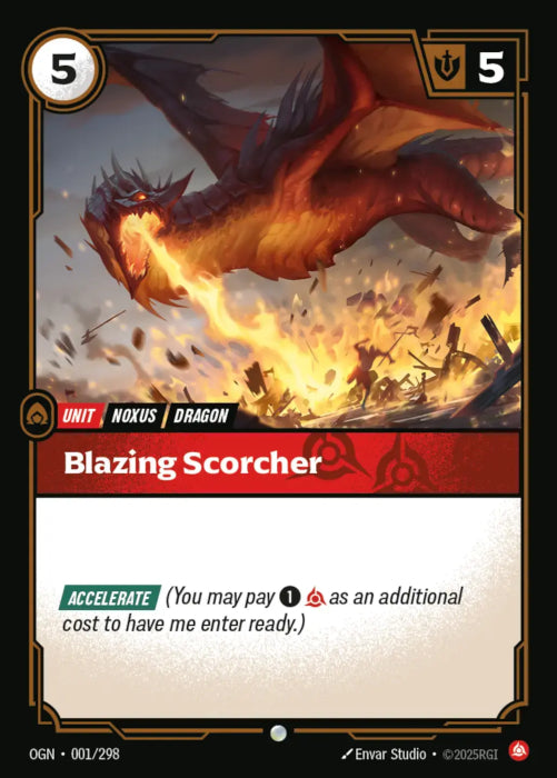 PLAYSET (3) 3x Blazing Scorcher  - 001/298 - Common -  Riftbound - Origins