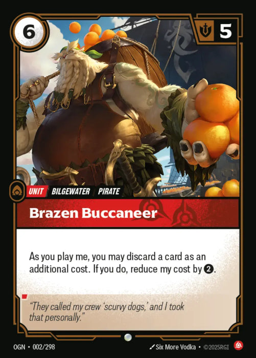 PLAYSET (3) 3x Brazen Buccaneer  - 002/298 - Common -  Riftbound - Origins