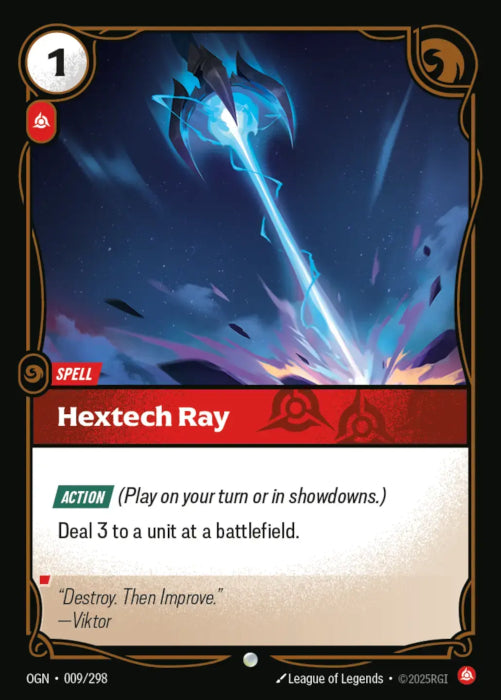 PLAYSET (3) 3x Hextech Ray  - 009/298 - Common -  Riftbound - Origins
