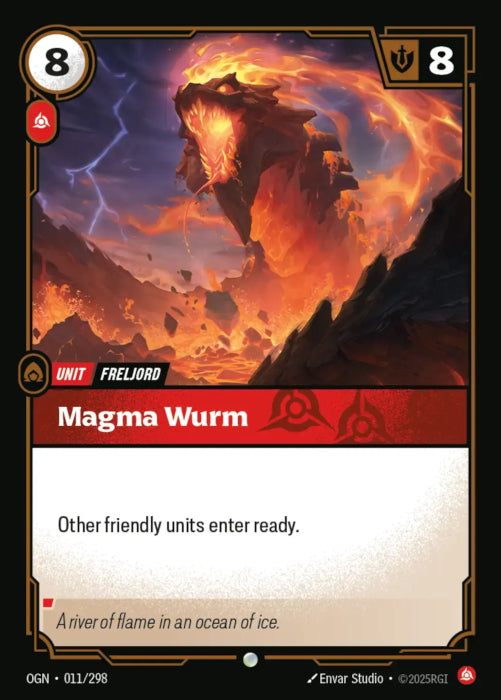 PLAYSET (3) 3x Magma Wurm  - 011/298 - Common -  Riftbound - Origins