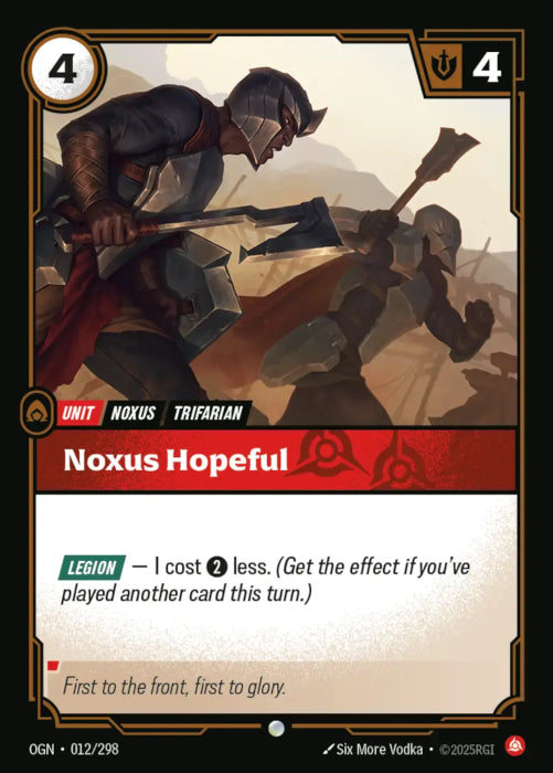 PLAYSET (3) 3x Noxus Hopeful  - 012/298 - Common -  Riftbound - Origins